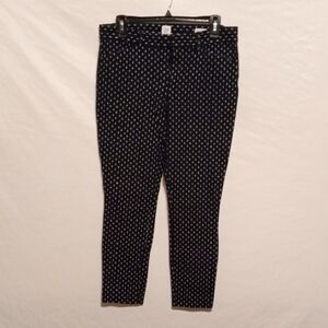 GAP Women's Black and White Geometric Pattern Signature Skinny Ankle Jeans